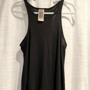 Free People Black High Neck Cotton Tank